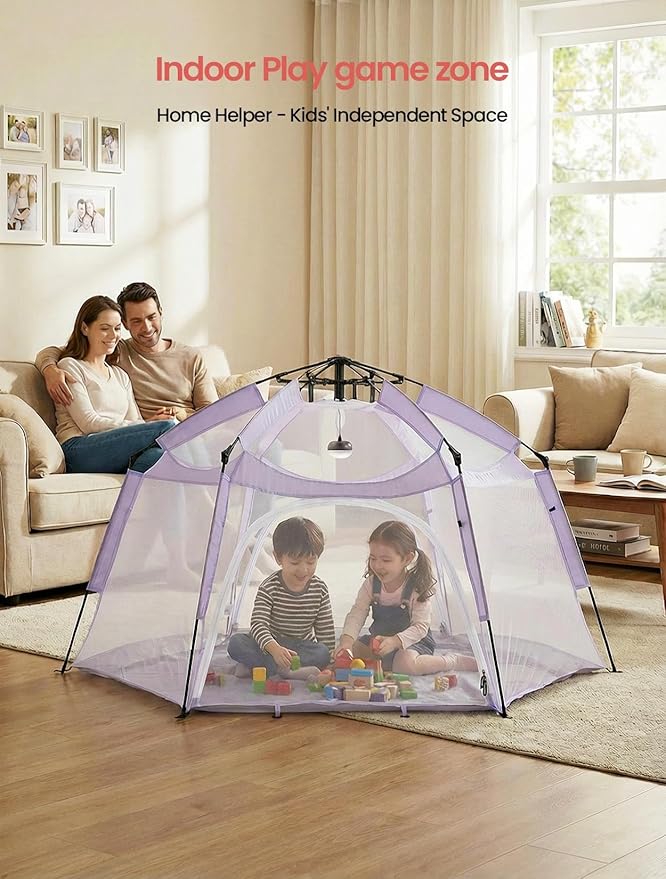 Porayhut Large Pop Up Play Tent for Kids 78 Instant Toddler Playhouse with Removable Floor &amp UV50+ Sun Shade 360° Mesh Mosquito-Free Tent for Indoor Outdoor Beach Backyard Fits 4 Kids