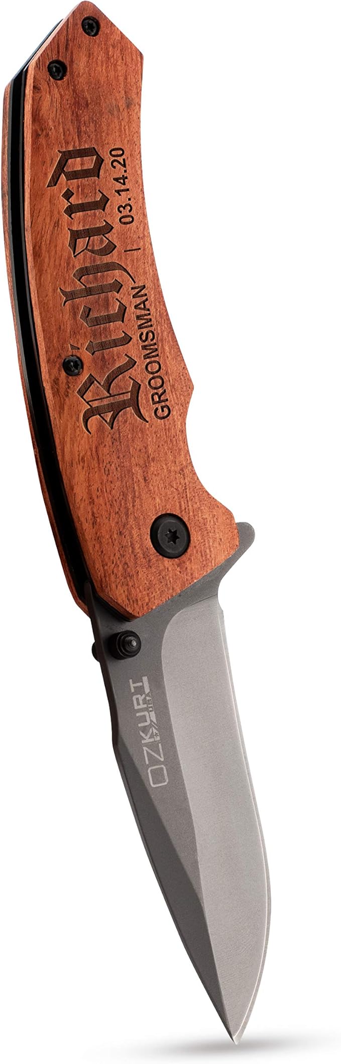 Lily's Atelier Groomsmen Gifts Set of 3 Personalized Pocket Knife Engraved for Groomsmen - Customized Knives w/Names Groomsman Gifts for Wedding Groomsmen Proposal Gifts