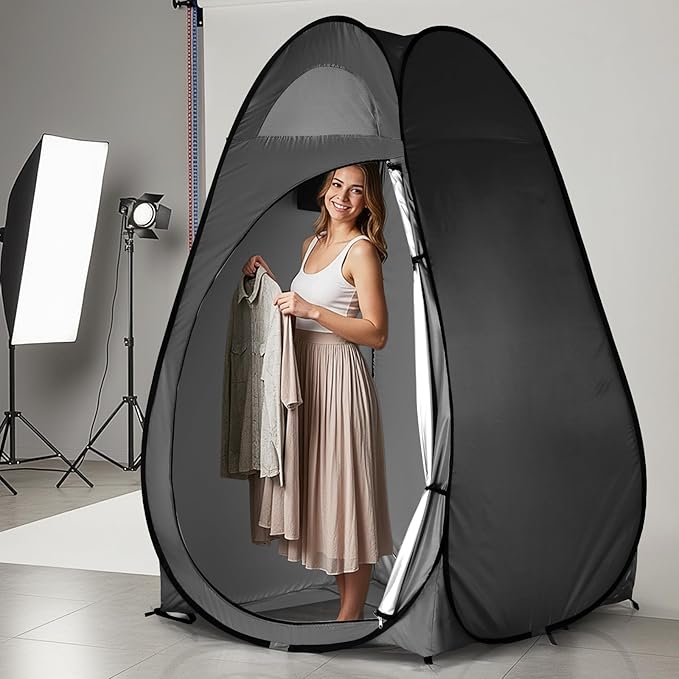 Pop Up Pod - Privacy Shower Tent with Carry Bag Dressing Room Instant Portable Toilet Stall for Camping Beach or Tailgate (Black)