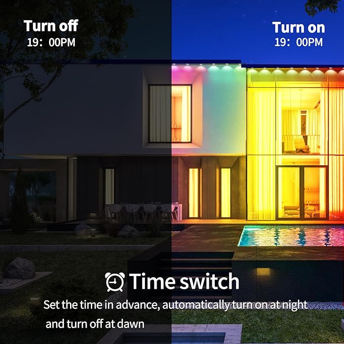 295ft permanent outdoor light RGB Smart outdoor eave lights with APP &amp Remote Controltimed Music synchronisation IP67 waterproof LED eave lightsuitable for partyHalloweenChristmasrooftopgar