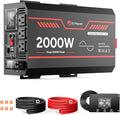 DR.PREPARE 2000W Pure Sine Wave Inverter 12V DC to 110V AC Converter w/ 4000W Peak GFCI Protection 3X AC Sockets Hardwire Port Remote Solar Power Inverters for Vehicles RVs Home Off Grid