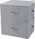 iwill CREATE PRO 17.6x 13.6x 9.7Dust-proof Closet Clothes Storage Boxes with Zip Lid Breathable Fabric &amp Collapsible Design Organizer Bins for Clothing Toy Dolls Shoes Blankets Light Gray 2