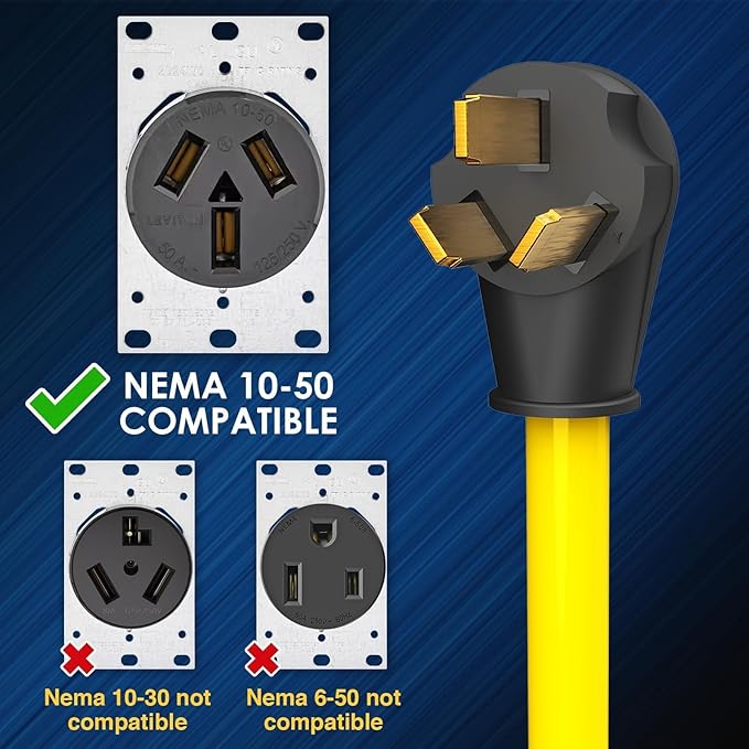 NEMA 10-50P to 110V Adapter for Gas Stove &amp Household Appliances 50Amp Electric Range Outlet to 4X 5-20R T-Blade Power Hub with 20A Circuit Breakers Heavy Duty STW Distribution Cord ETL Listed