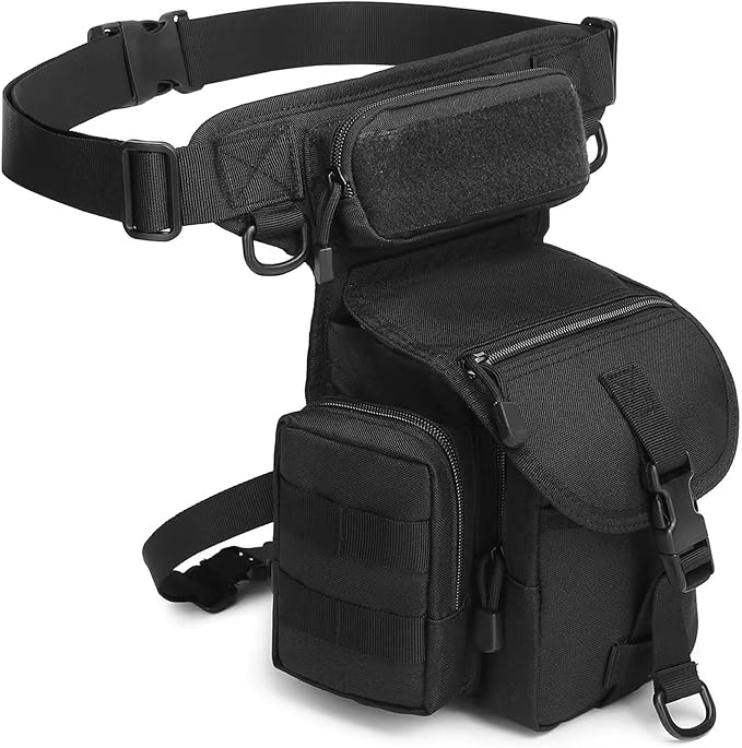 Nylon Drop Leg Bag Hiking Waist Pack for Men &amp Women Motorcycle Bike Cycling Riding Travel Outdoor Sports Fanny Pouch