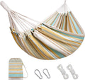 Brazilian Hammock with Tree Straps - Cotton Hammocks Portable Hammock with Carry Bag for Backyard Porch Outdoor and Indoor Use Yellow &amp Green