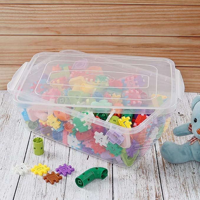 Inhouse 16 Quart Clear Latching Storage Bin Set of 2 Shoe Organizing Box