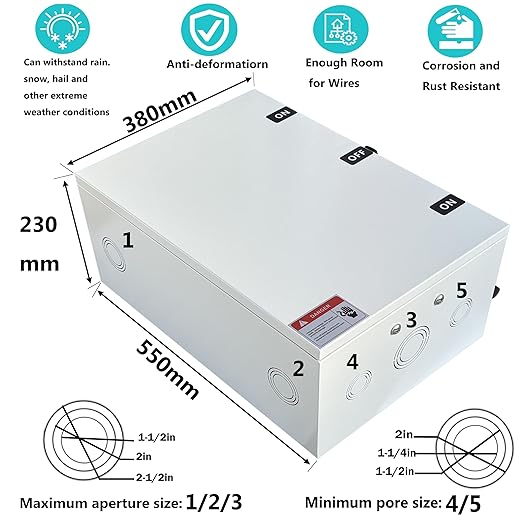 400A Generator Transfer Switch 96000W high-Power Double-Throw Heavy-Duty Safety 120V/240V Voltage Conversion Manual Transfer Switch Multiple Insulation Protection to Keep You Safe