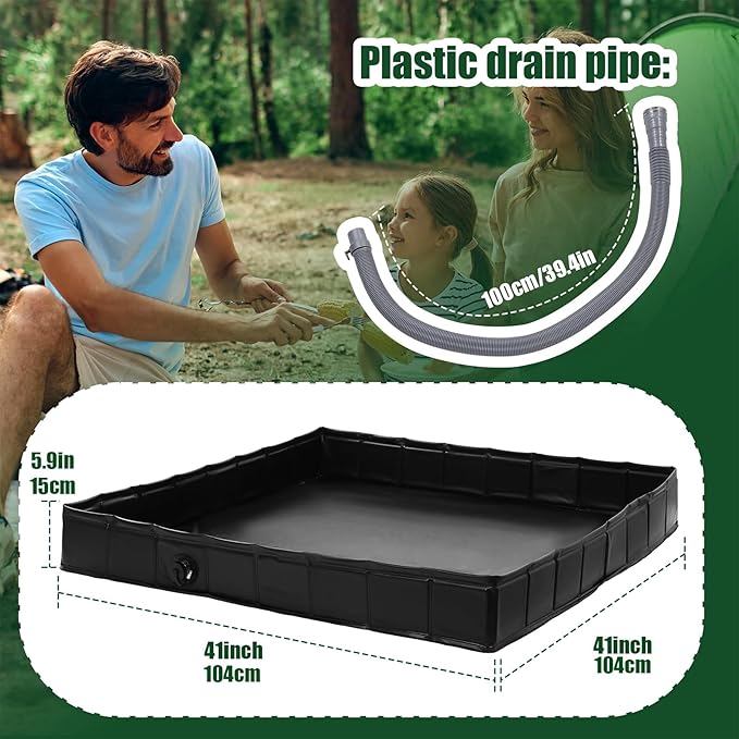 Camping Shower Base Foldable Tent Shower Base Shower Tent Base with Drain Hose Portable Shower Pan for Indoor &amp Outdoor Tent RV