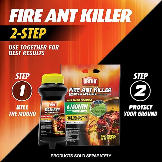 Ortho Fire Ant Killer Broadcast Granules - Fire Ant Granules for Outdoors Kills Mounds in 15 Minutes 6 Month Protection Treats Up To 5000 sq. ft. 11.5 lb.