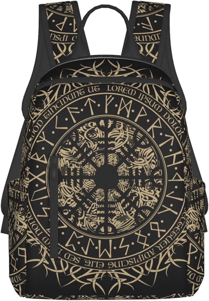 Laptop Backpack Travel Backpack Large Diaper Bag Doctor Bag Backpack for Women &amp Men (Cool Norse Viking Vegvisir runic compass)