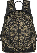 Laptop Backpack Travel Backpack Large Diaper Bag Doctor Bag Backpack for Women &amp Men (Cool Norse Viking Vegvisir runic compass)