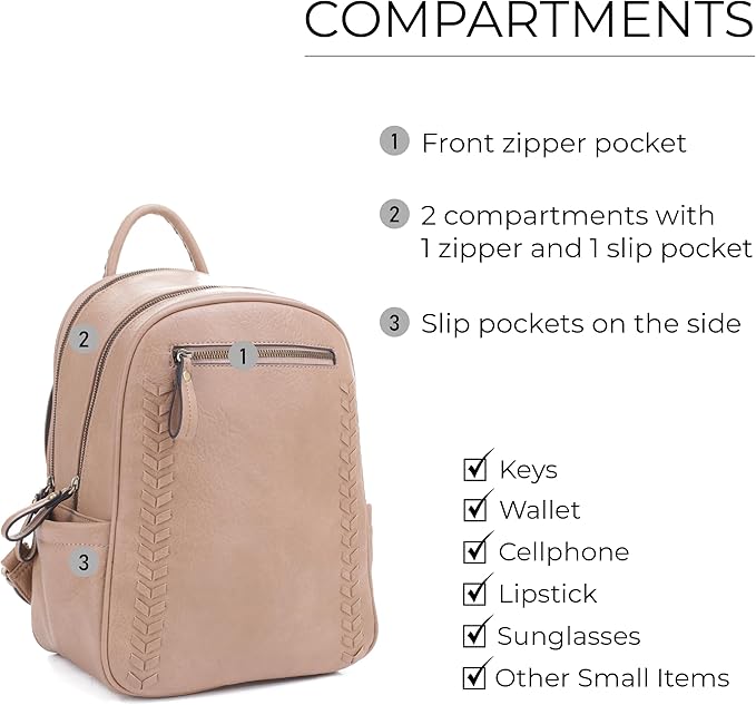 JESSIE &amp JAMES Women's Large Multi Compartments Fashion Concealed Carry Backpack|TP