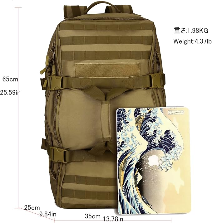 Tactical Hiking Backpack 60L Extra Large Duffle Bag 3 Way Bug Out Molle Survival Rucksack