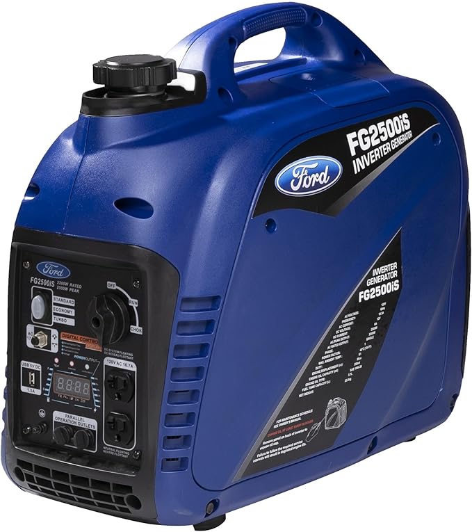 Ford 2500 Watt Gas Inverter Generator Small Portable &amp Quiet Home Use Camping Outdoor CARB Compliant Parallel Capability Built Ford Tough Generadores De Gasolina Silencioso FG2500IS