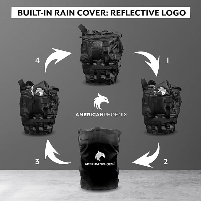 45L to 55L Expandable Professional Tactical Backpack | 1680D SUPER HEAVY DUTY BALLISTIC NYLON |10X Stronger Work &amp Military Bag | Built-In Rain Cover | MADE BY PROS FOR PROS (Carbon Black: Pro Ser