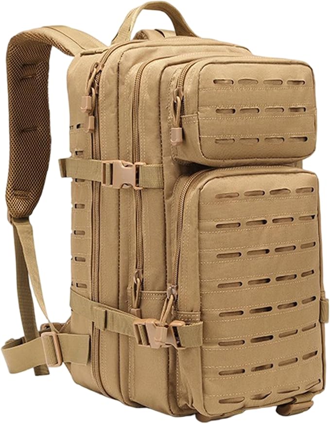 Tacticals Backpack for Men Molle System Survival Backpack Water-Resistant Multifunctional Hunting Bag for Travel Camping Hiking Sports Khaki Hunting Survival Tacticals Bag
