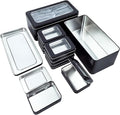 22 Pieces Mixed Sizes Rectangular Metal Empty Tins Containers Basic Necessities Home Storage Organizer Mini Box Set (Black)