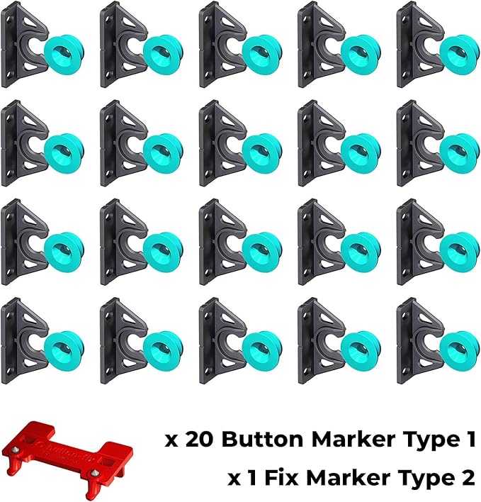 Button Fix Type 2 Bracket Marker Connecting 90 Degree Panels with New Upgraded Button (20 Sets + 1 Marker Guide)