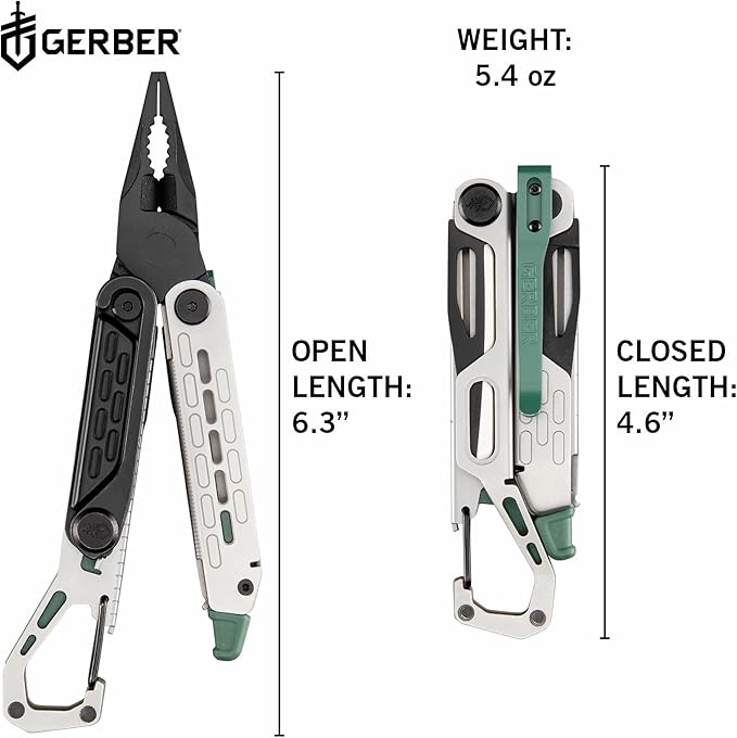 Gerber Gear Stakeout Spark - Multi-Tool Folding Knife for Backpacking Survival Camping Outdoor - Pocket Tool w/Bottle Opener Tent Stake Puller Scissors Tweezers - Baltic Haze