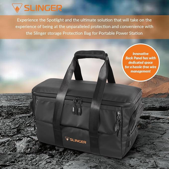 SLINGER Storage Protective Bag for DJI Power 1000 Portable Power Station Black
