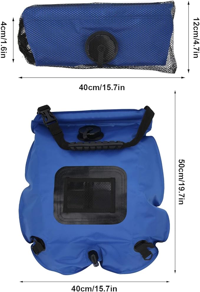Camping Shower Bag Outdoor 20L Solar Power Shower Bag Camping Portable Sun Heated Bath Bag with Shower Head