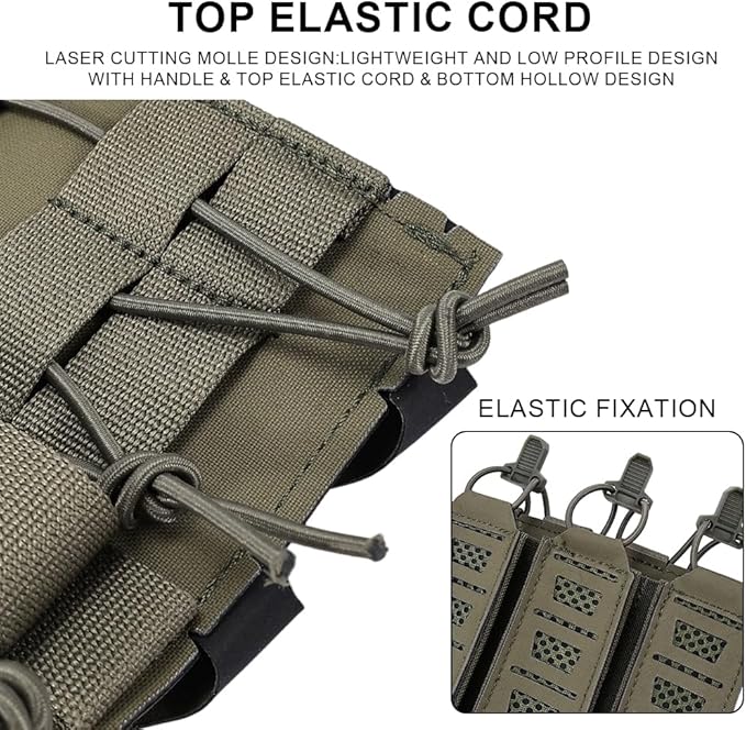 SINAIRSOFT Tactical Triple MP5 Mag Pouch Quick Pull Pistol Magazine Bag for Outdoor Vest Molle/Platform MP5 Pouch Holster