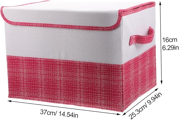 STOBAZA Capacity Clothes Storage Box Dustproof Foldable Organizer for Quilts Blankets and Toys Medium Fabric Home Organization White Pink