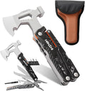 HANSHI Camping Axe Multitool with YG10 Tungsten Steel Replaceable Wire Cutters for Gift17 in 1 Multi Tool with Spring-Action PliersKnifeScrewdriverFlint RobSafty Whistle with Nylon Sheath (Black)