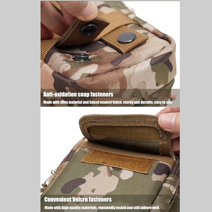Small Molle Pouch Tactical Waterproof Cellphone Multipurpose Wallet Outdoor Sports EDC Gadget Slim Utility Waist Bag