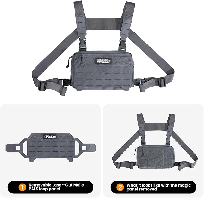 EXCELLENT ELITE SPANKER Tactical Chest Rig Pack EDC Chest Bag Molle Utility Chest Pouch for Outdoor Hunting Workouts Hiking
