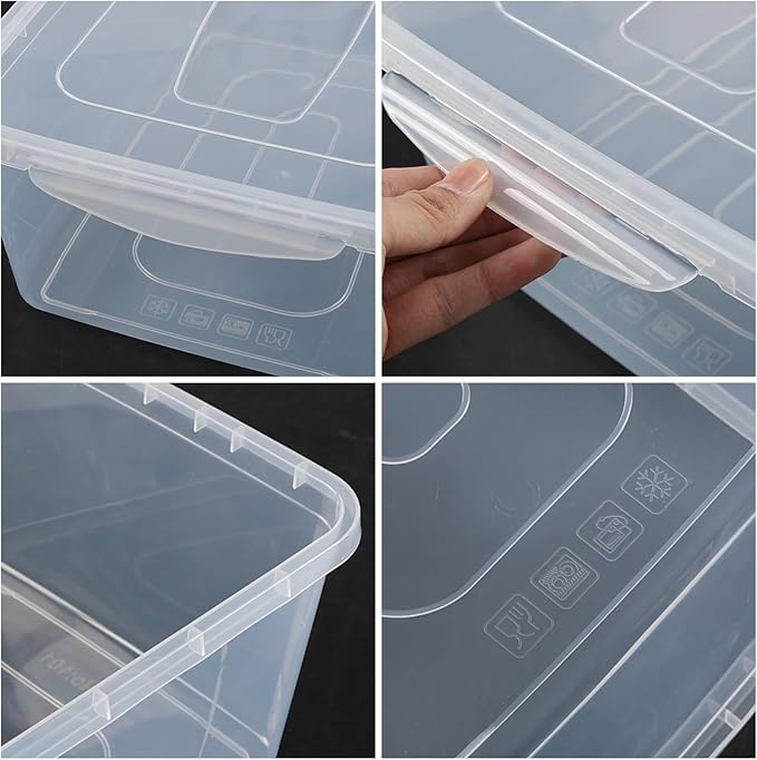2-Pack 16 Quart Plastic Storage Box Bin with Lid Clear Latching Storage Bin