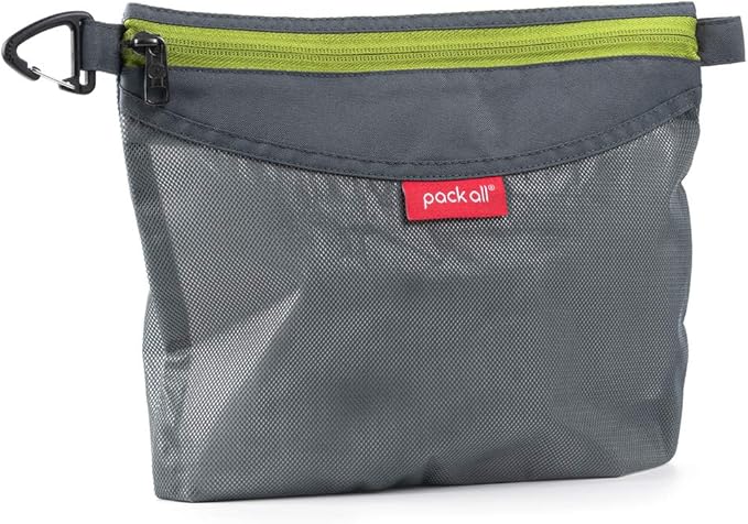 pack all Bundle | 1 Zipper Pouch (M Grey) &amp 1 Zipper Pouch (M Green)