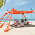 Gardentime Beach Tent Canopy with 8 Sandbags 4 Aluminum Poles Pop Up Portable Camping Sun Shelter Easy Set Up with 2 Sand Shovel Ground Pegs Carrying Bag for Outdoor BeachPicnic Fishing