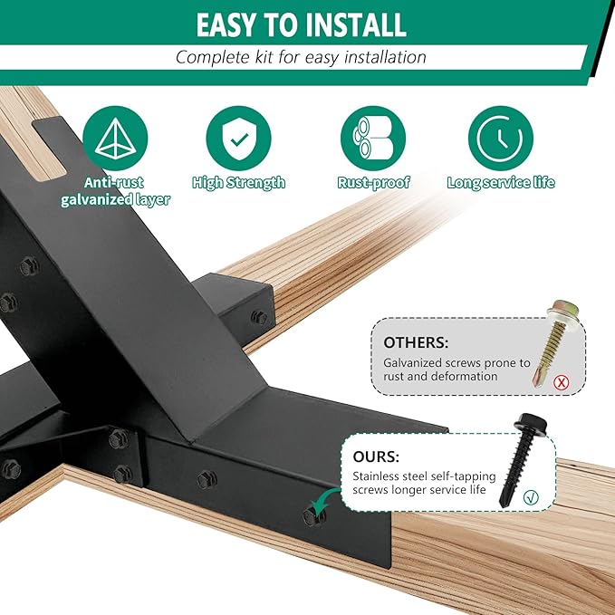 Hammock Stand Bracket KitsHeavy Duty Hammock Bracket for 4 x 4 (Actual:3.5 x 3.5) LumberDIY Hammock Bracket Base - 500LBS Capacity - Black Powder Coated - 2Pack