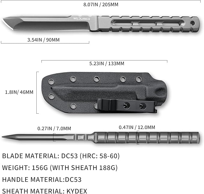 EDC Fixed Blade Knife with Sheath Camping Knife Fixed Blade 3.54 Outdoor Survival Blade Full Tang Hunting Knives for Men Women BS-03