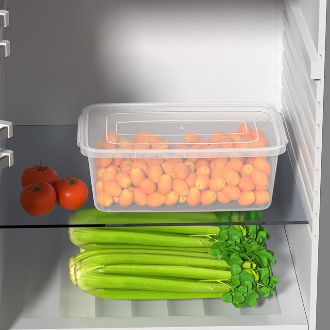 6.5 Quart Clear Plastic Bin Small Pizza Dough Box Storage Containers with Lids 4 Packs