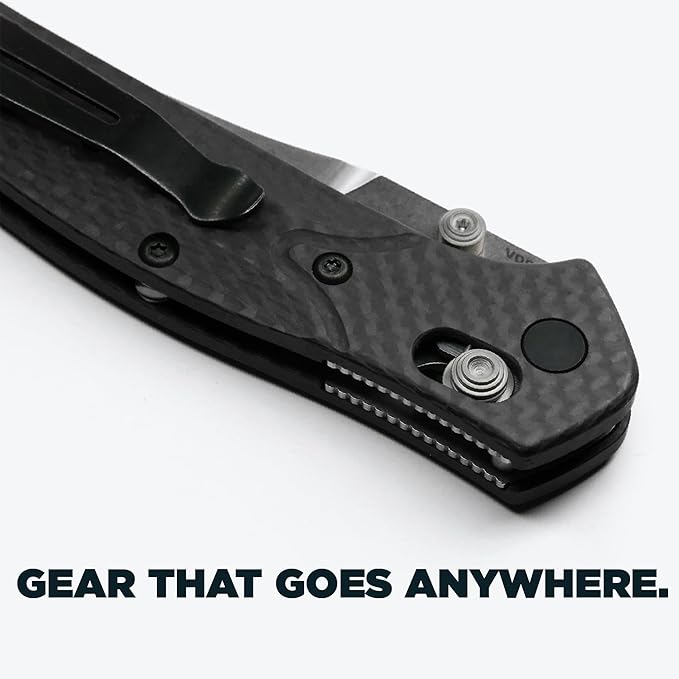 Benchmade - Mini Osborne Every Day Outdoor Folding Knife Reverse Tanto Blade with Black Carbon Fiber Handle (945-2)