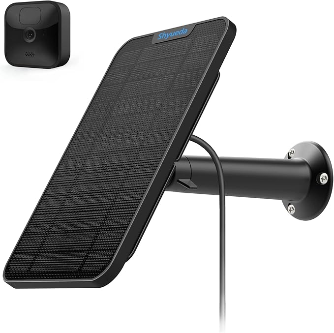 4W Solar Panel Charging Compatible with Blink 3rd Gen/XT/XT2(Micro-USB) Camerawith 13.1ft Waterproof Charging Cable IP65 WeatherproofIncludes Secure Wall Mount