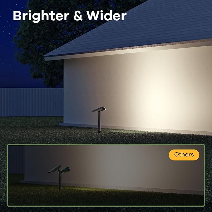 Consciot Solar Lights Outdoor 6500K Daylight Solar Spotlights Waterproof Landscape Lighting for Yard Garden Tree Pathway House Patio Outdoor Decor 4 Pack
