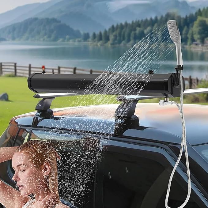 Pressurized Water Tank Portable Camping Solar Shower 4.76/5.28/7.93gal Portable Water Tank with 4.9ft Water Hose &amp Shower Head for Camping 4.76gal/18L