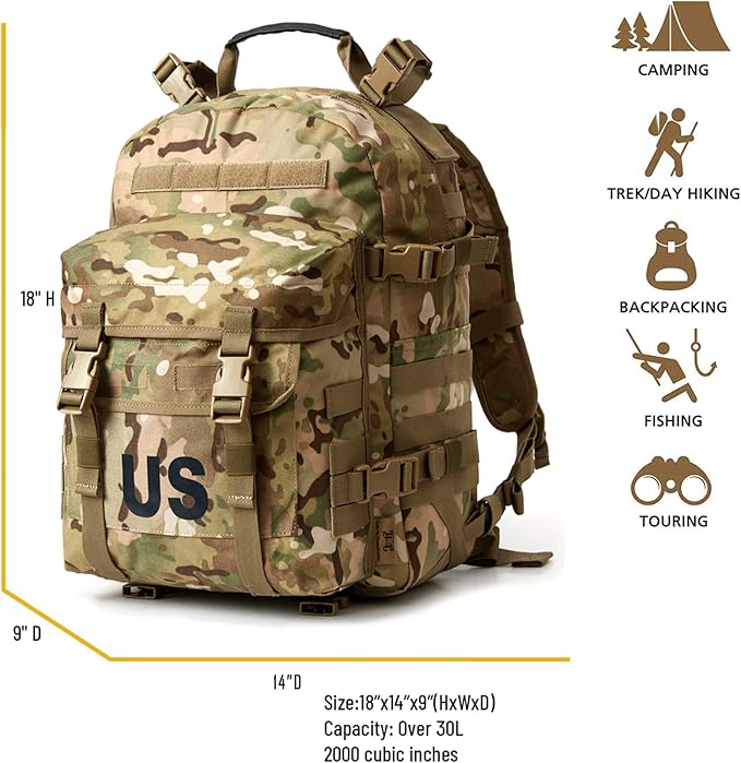 MT Military Army MOLLE 2 Tactical Assault Backpack Rifleman 3 Day Pack Medium Rucksack