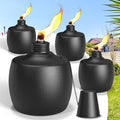4-Pack Citronella Tabletop Torches 21.5 oz Table Top Torches for Outdoor Metal Oil Burner Candles Garden Torches with Fiberglass Wick for Yard Patio Deck Garden Party Landscape