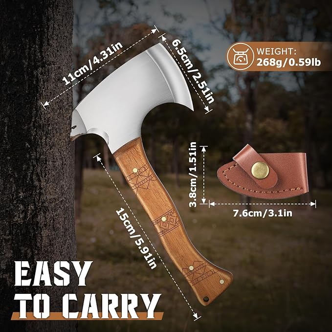 Small Hatchet for Axe Throwing Game - 8.3 Tomahawk Axe Professional Balanced Design with Sheath | Adults Indoor/Outdoor Ax Throwing
