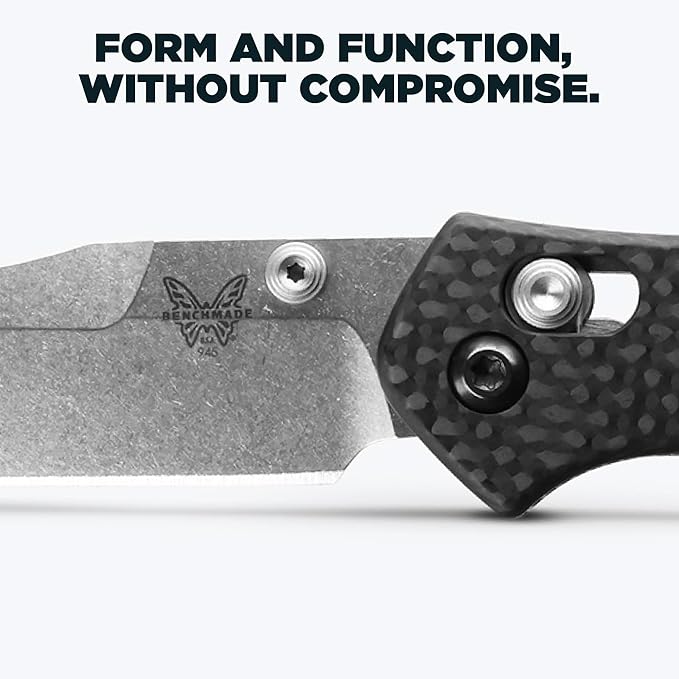 Benchmade - Mini Osborne Every Day Outdoor Folding Knife Reverse Tanto Blade with Black Carbon Fiber Handle (945-2)