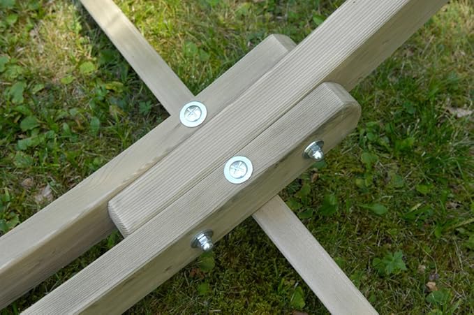 Olymp Hammock Stand Wood Construction Indoors and Outdoors Adjustable Hanging Range of 118 - 142 Holds Up to 440lbs