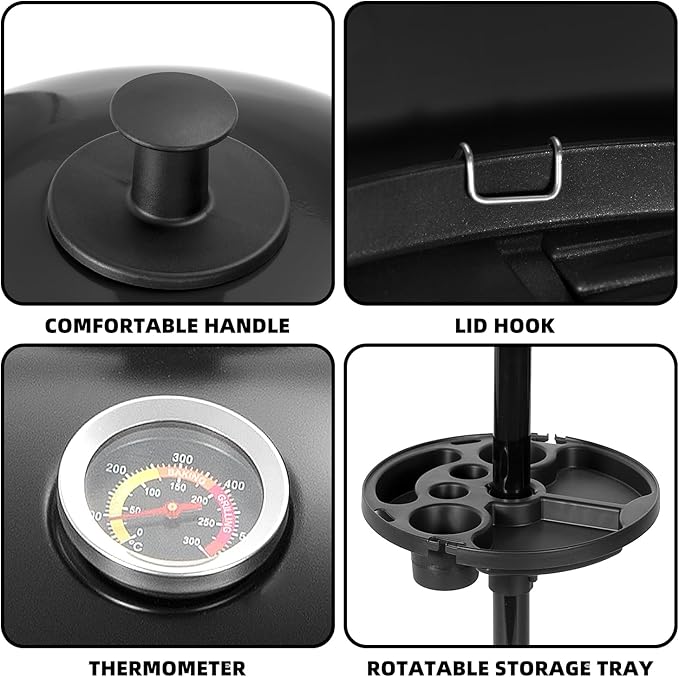 Electric Grill Outdoor/IndoorPortable BBQ Grill with Nonstick Surface200 Square Inches Indoor Electric Barburcue Grill with Adjustable HeatStand/Tabletopfor Patio/Yard/Home(Black)