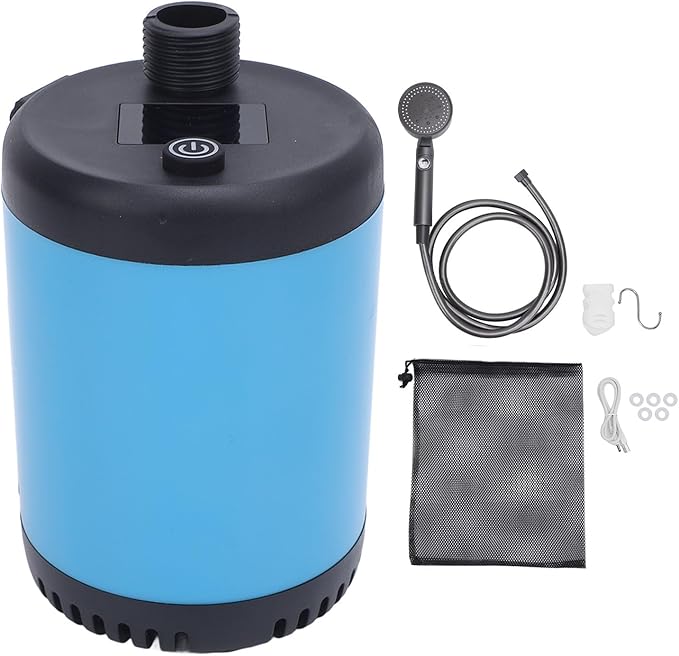 Portable Shower for Camping 7800mAh Rechargeable Camping Shower Pump with 2M Hose Showering Bag for Hiking Climbing Car Washing
