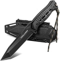 Freelander Tanto Fixed Blade Knife - Full Tang Camping Knife with Sheath Survival Knives with Ergonomic Handle for Bushcraft &amp Outdoor Adventures Gifts for Men