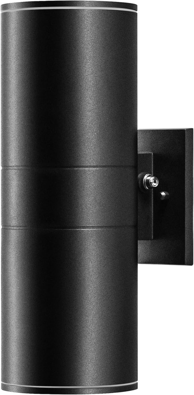 VINYAO Modern Cylinder Wall Lights 11.8 Up and Down Lights Matte BlackDusk to DawnOutdoor Wall LightWaterproofPorch Light Outdoor Light for PatioGarageDoorway