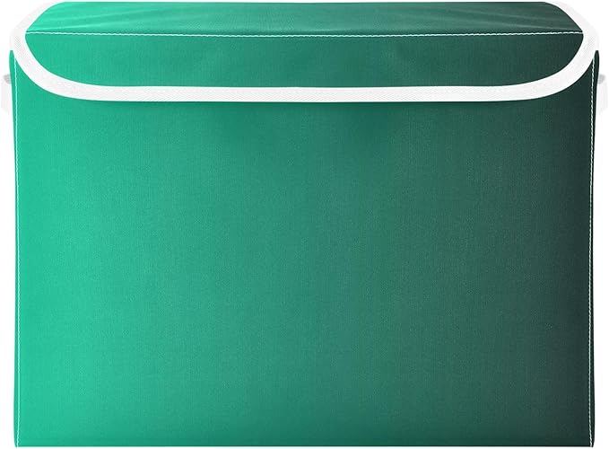 Green Gradient Storage Bins with Lid Stackable Shoebox Storage Organizer Bins with Lids for School Supply Dormroom